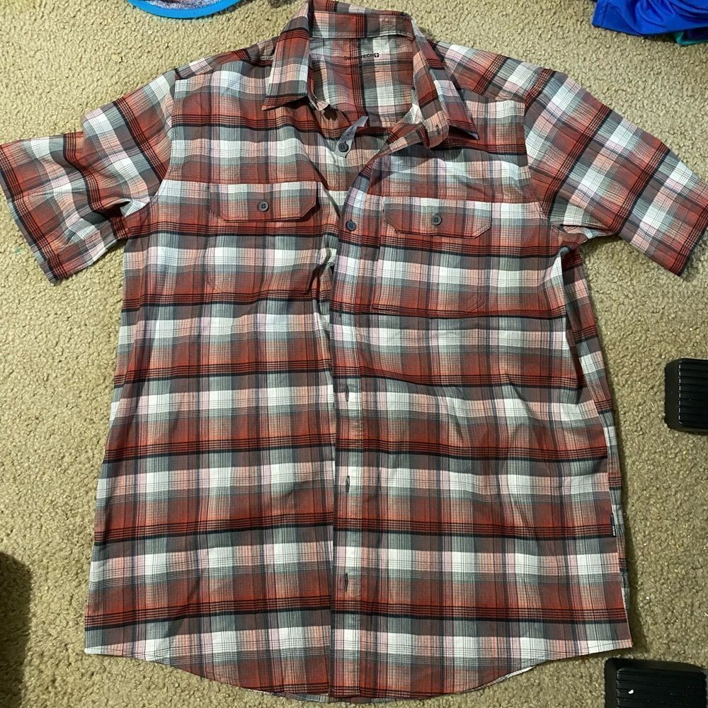 Swiss Tech Plaid Button Down Shirt